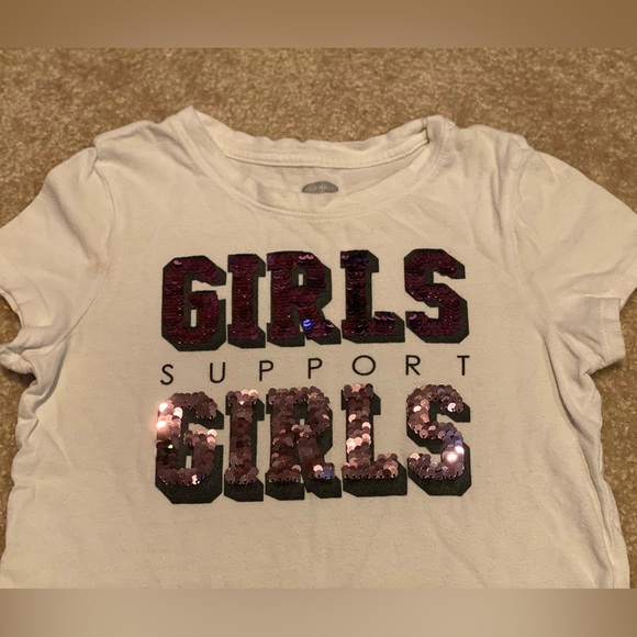 Old Navy Girls Support Girls color change flip sequin tshirt - Picture 7 of 14